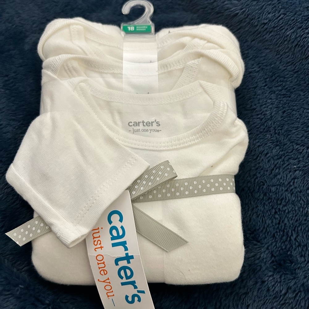 Carter's Cream Baby Bodysuits Set